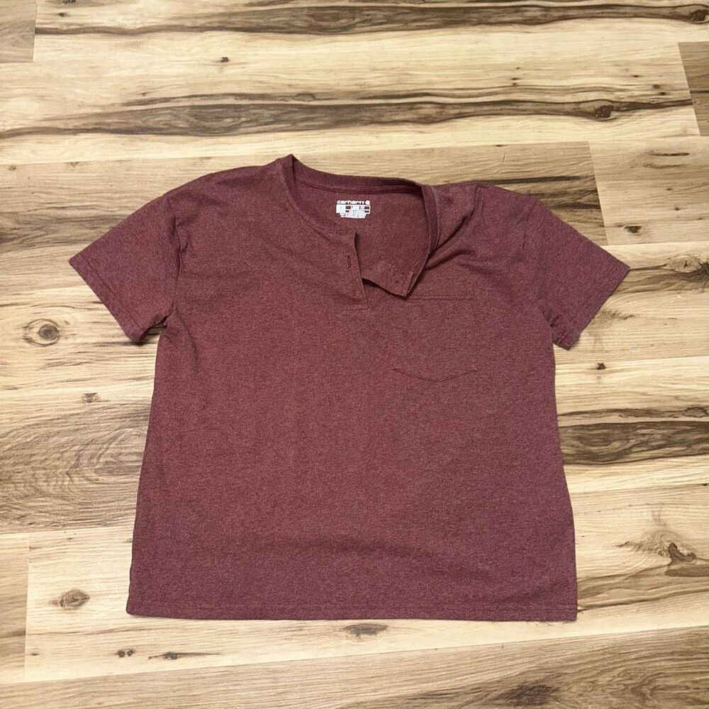 Carhartt maroon L loose boxy workwear streetwear basic tee